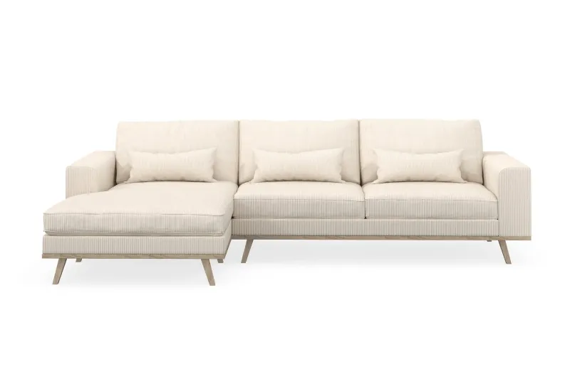 Copenhagen 4-sits Vänstervänd L-formad Divansoffa i Manchester - Beige (Art.nr 1729814) — Scandinavian Choice