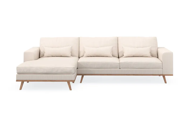 Copenhagen 4-sits Vänstervänd L-formad Divansoffa i Manchester - Beige (Art.nr 1481525) — Scandinavian Choice