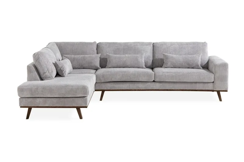 Copenhagen 4-sits Vänstervänd L-formad Divansoffa i Manchester - Ljusgrå (Art.nr 1705163) — Scandinavian Choice