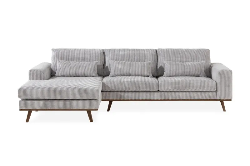 Copenhagen 4-sits Vänstervänd L-formad Divansoffa i Manchester - Ljusgrå (Art.nr 1705300) — Scandinavian Choice