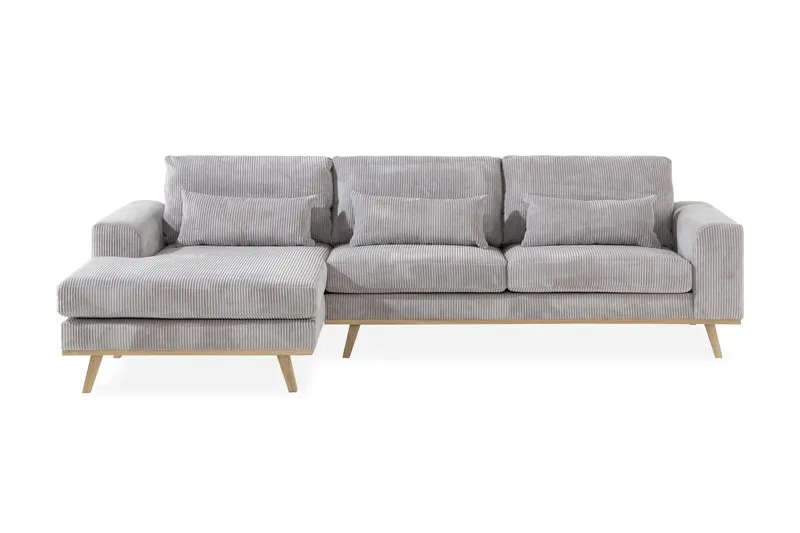 Copenhagen 4-sits Vänstervänd L-formad Divansoffa i Manchester - Ljusgrå (Art.nr 1704823) — Scandinavian Choice