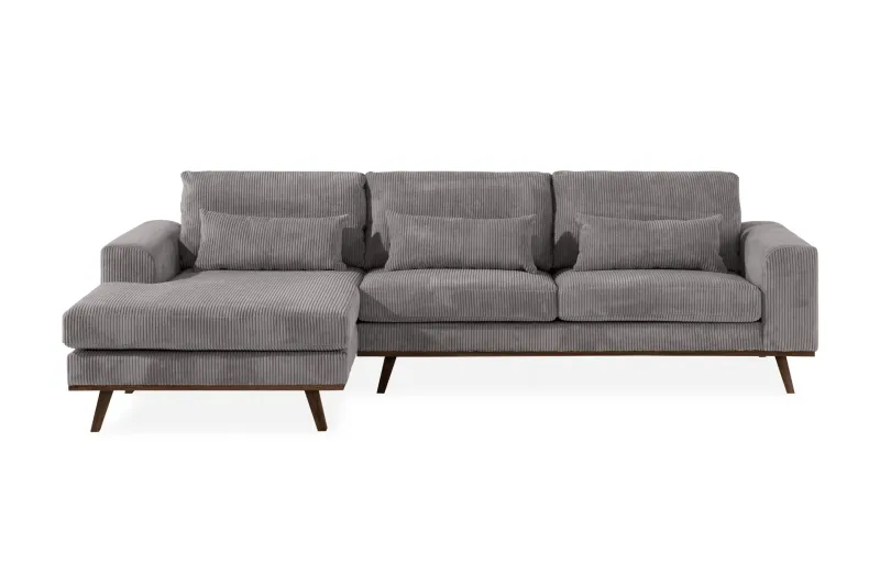 Copenhagen 4-sits Vänstervänd L-formad Divansoffa i Manchester - Mörkgrå (Art.nr 1704803) — Scandinavian Choice