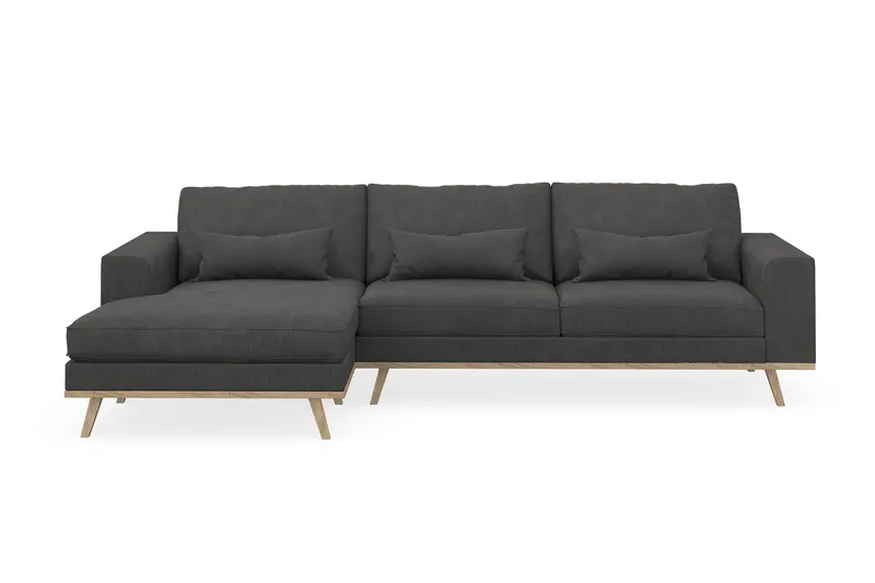 Copenhagen 4-sits Vänstervänd L-formad Divansoffa i Manchester - Mörkgrå (Art.nr 1729805) — Scandinavian Choice