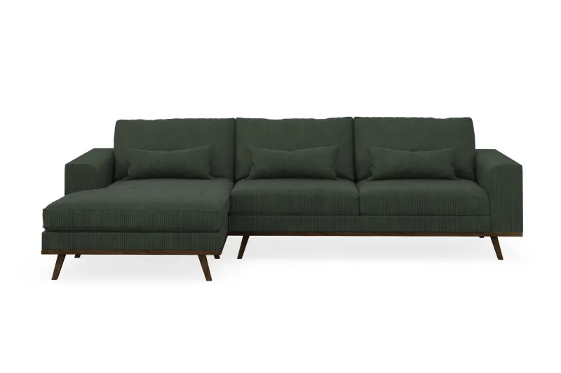 Copenhagen 4-sits Vänstervänd L-formad Divansoffa i Manchester - Mörkgrön (Art.nr 1729762) — Scandinavian Choice