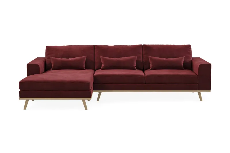 Copenhagen 4-sits Vänstervänd L-formad Divansoffa i Sammet - Lila (Art.nr 1704896) — Scandinavian Choice