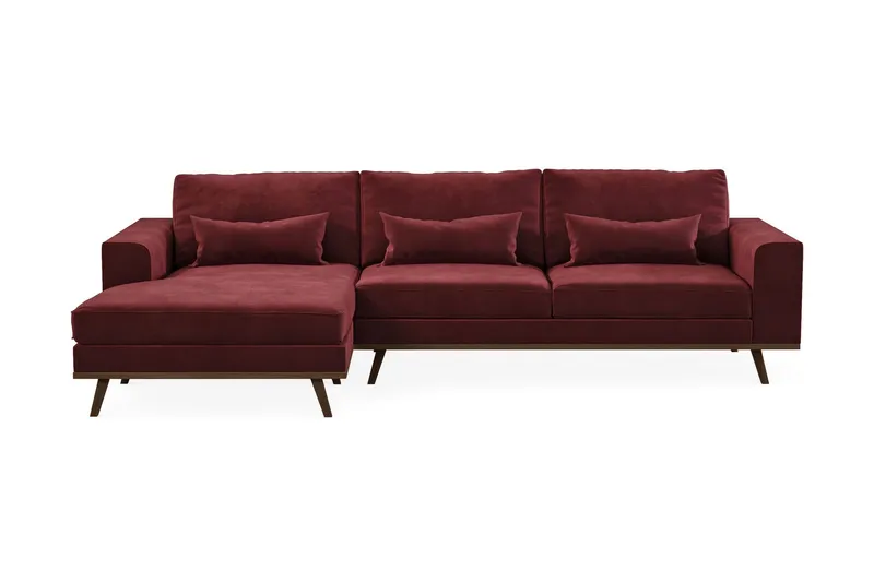 Copenhagen 4-sits Vänstervänd L-formad Divansoffa i Sammet - Lila (Art.nr 1705202) — Scandinavian Choice