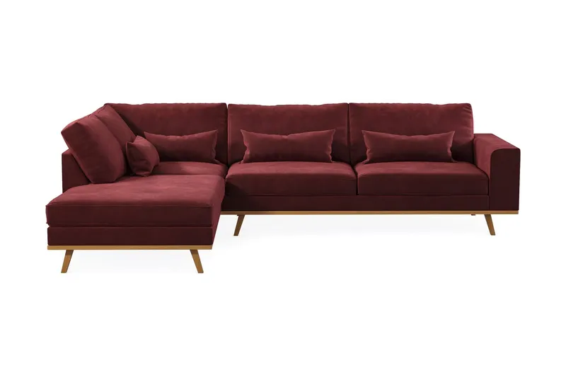 Copenhagen 4-sits Vänstervänd L-formad Divansoffa i Sammet - Lila (Art.nr 990174) — Scandinavian Choice