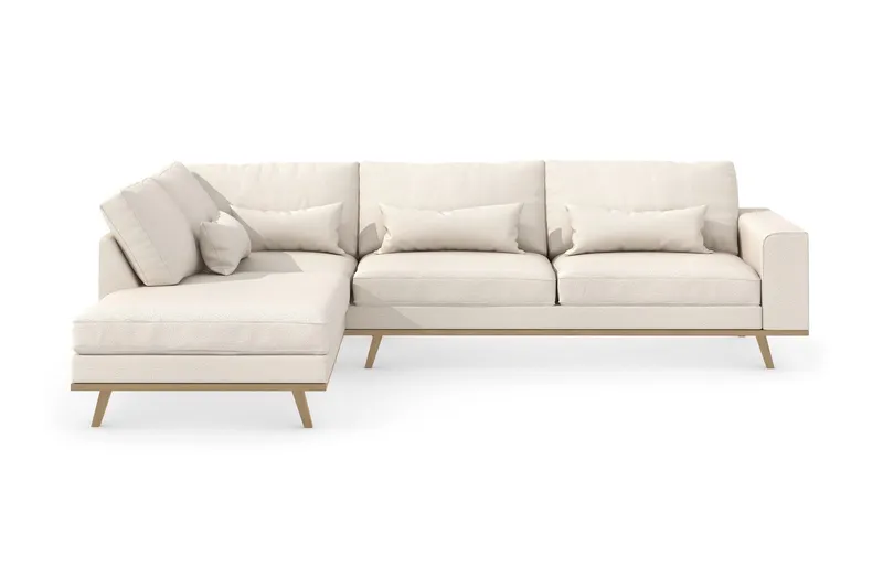 Copenhagen 4-sits Vänstervänd L-formad Divansoffa i Tyg - Beige (Art.nr 1704891) — Scandinavian Choice