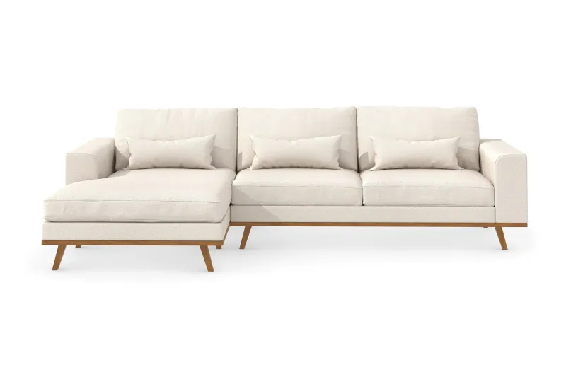 Copenhagen 4-sits Vänstervänd L-formad Divansoffa i Tyg - Beige (Art.nr 990040) — Scandinavian Choice