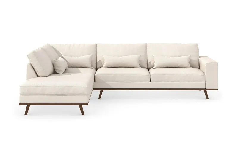 Copenhagen 4-sits Vänstervänd L-formad Divansoffa i Tyg - Beige (Art.nr 1704812) — Scandinavian Choice