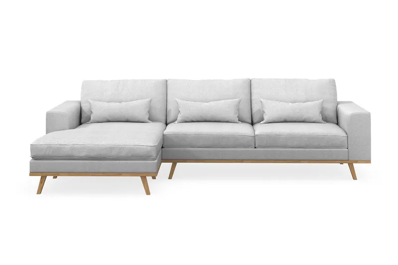 Copenhagen 4-sits Vänstervänd L-formad Divansoffa i Tyg - Ljusgrå (Art.nr 1481557) — Scandinavian Choice