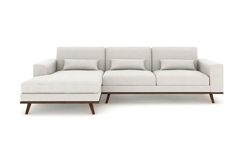 Copenhagen 4-sits Vänstervänd L-formad Divansoffa i Tyg - Ljusgrå (Art.nr 1705229) — Scandinavian Choice