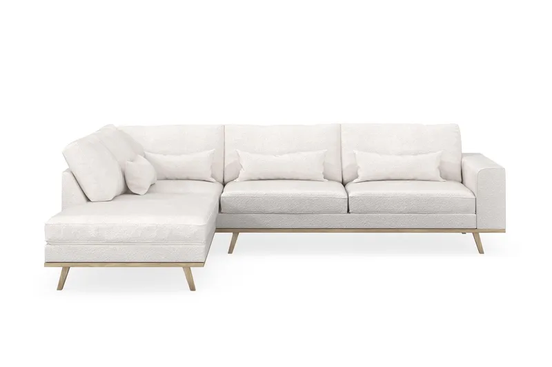 Copenhagen 4-sits Vänstervänd L-formad Schäslongsoffa i Bouclé - Vit (Art.nr 1729883) — Scandinavian Choice