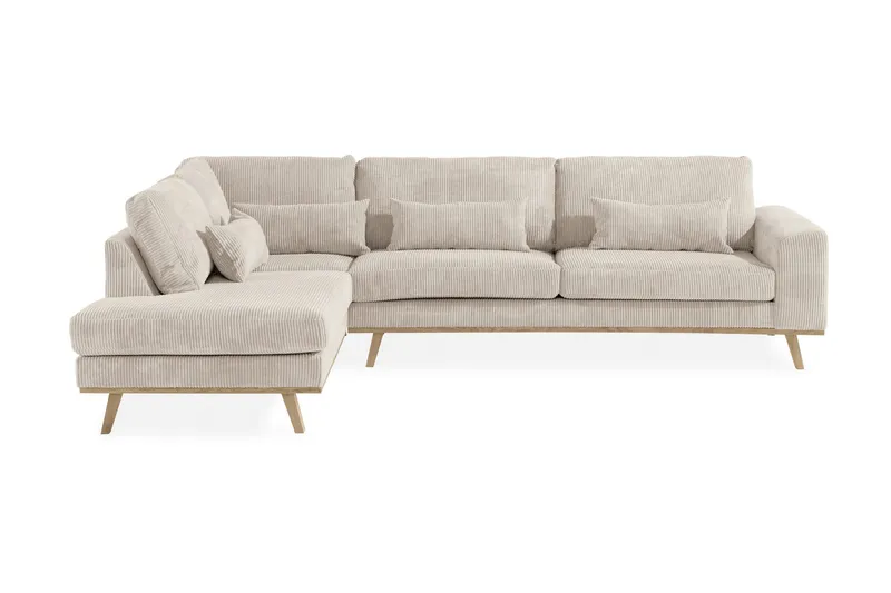 Copenhagen 4-sits Vänstervänd L-formad Schäslongsoffa i Manchester - Beige (Art.nr 1705290) — Scandinavian Choice