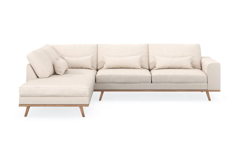 Copenhagen 4-sits Vänstervänd L-formad Schäslongsoffa i Manchester - Beige (Art.nr 1481534) — Scandinavian Choice
