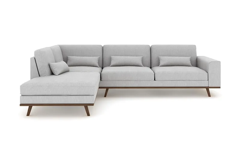 Copenhagen 4-sits Vänstervänd L-formad Schäslongsoffa i Tyg - Grå (Art.nr 1705336) — Scandinavian Choice