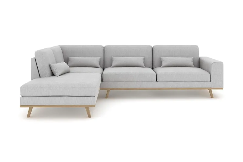 Copenhagen 4-sits Vänstervänd L-formad Schäslongsoffa i Tyg - Grå (Art.nr 1705269) — Scandinavian Choice