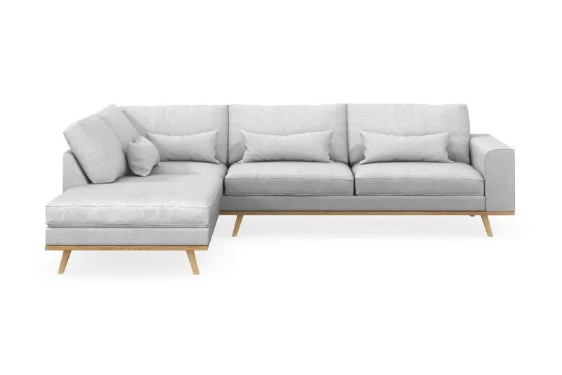 Copenhagen 4-sits Vänstervänd L-formad Schäslongsoffa i Tyg - Ljusgrå (Art.nr 1481554) — Scandinavian Choice
