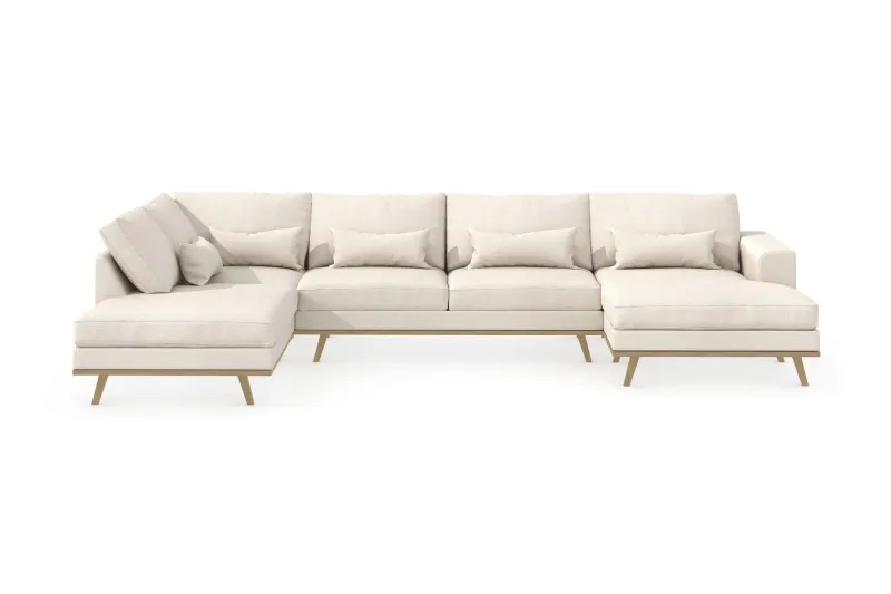 Copenhagen 5-sits Vänstervänd U-formad Soffa med Divan och Schäslong i Tyg - Beige (Art.nr 1704845) — Scandinavian Choice
