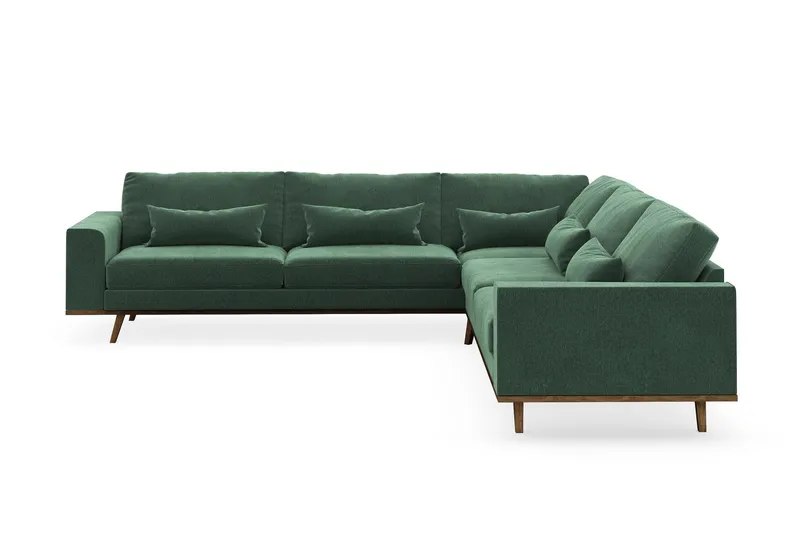 Copenhagen 6-sits L-formad Hörnsoffa i Sammet - Mörkgrön (Art.nr 1729824) — Scandinavian Choice