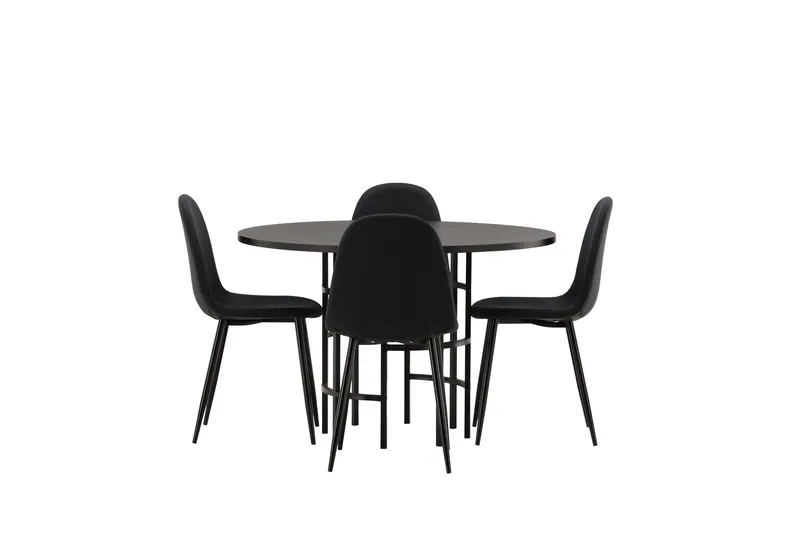 Copenhagen Matgrupp 115 cm Rund med 4 Polar stolar - Svart (Art.nr 3059361) — Venture Home