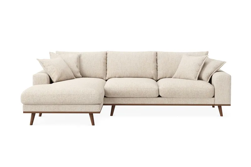 Copenhagen Premium 4-sits Vänstervänd L-formad Djup Divansoffa i Chenille - Beige — Scandinavian Choice
