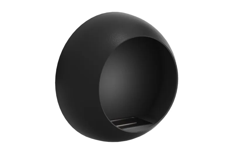 Corbo Liten Vägghängd Rund Etanolkamin 60x23x60 cm i Stål - Svart — Nordflamma