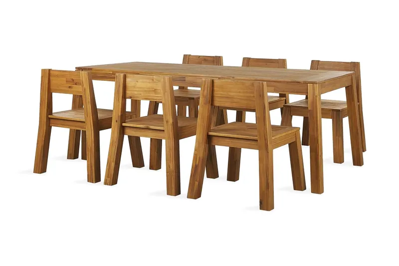 Coteto Matgrupp Utomhus 225 cm + 6 Utestolar - Akacia — Akacia