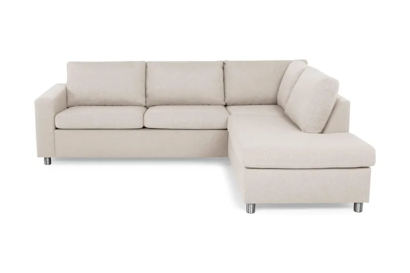 Crazy 3-sits Högervänd L-formad Schäslongsoffa i Tyg - Beige (Art.nr 139342) — Basic Home