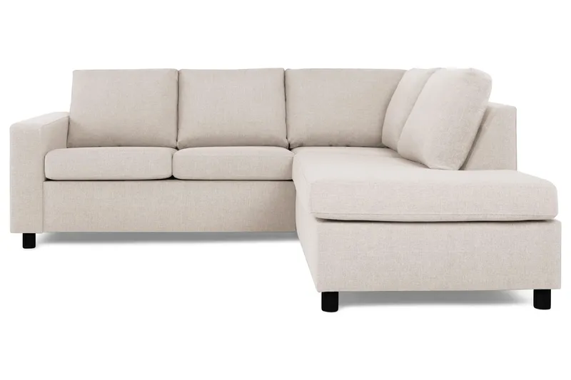 Crazy 3-sits Högervänd L-formad Schäslongsoffa i Tyg - Beige (Art.nr 139411) — Basic Home