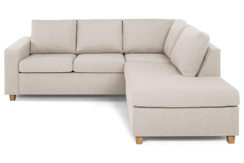 Crazy 3-sits Högervänd L-formad Schäslongsoffa i Tyg - Beige (Art.nr 155523) — Basic Home