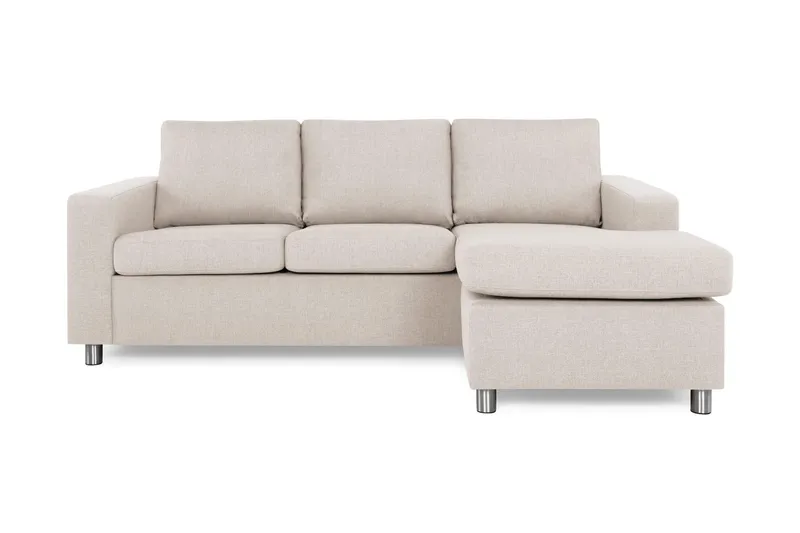 Crazy 3-sits Vändbar L-formad Divansoffa i Tyg - Beige (Art.nr 139158) — Beige