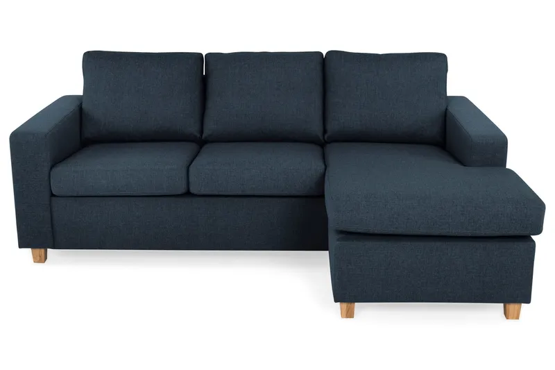 Crazy 3-sits Vändbar L-formad Divansoffa i Tyg - Blå (Art.nr 155684) — Blå
