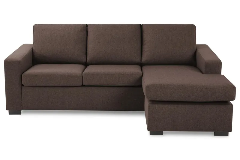 Crazy 3-sits Vändbar L-formad Divansoffa i Tyg - Brun (Art.nr 1791472) — Brun
