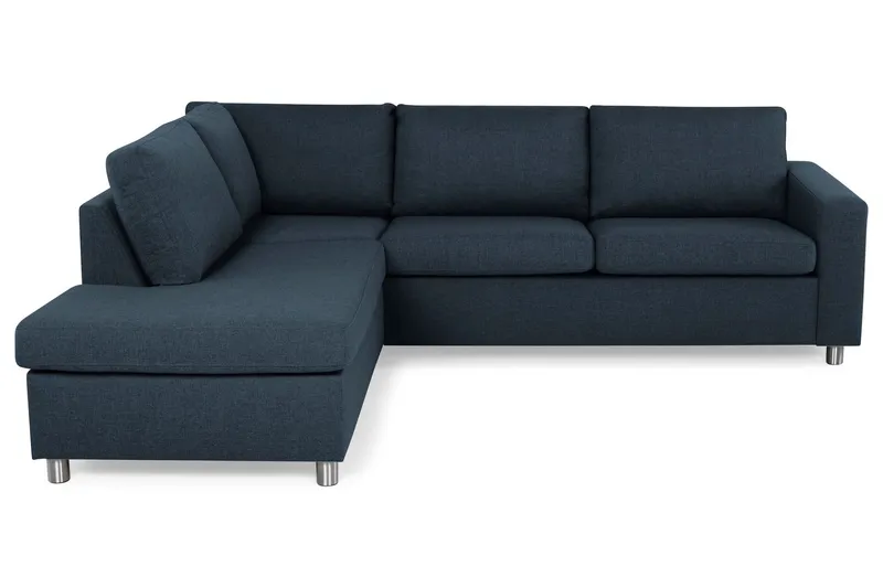 Crazy 3-sits Vänstervänd L-formad Schäslongsoffa i Tyg - Blå (Art.nr 139340) — Basic Home
