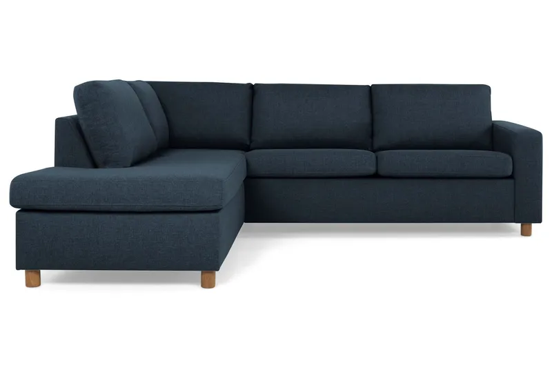 Crazy 3-sits Vänstervänd L-formad Schäslongsoffa i Tyg - Blå (Art.nr 139118) — Basic Home