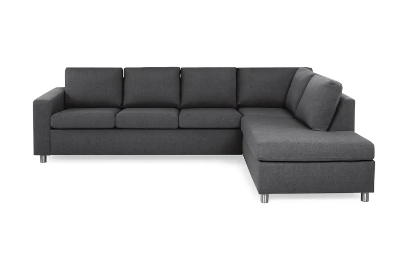 Crazy 4-sits Högervänd L-formad Schäslongsoffa i Tyg - Mörkgrå (Art.nr 139419) — Mörkgrå