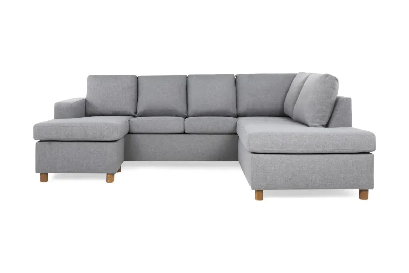 Crazy 4-sits Högervänd U-formad Large Soffa med Divan och Schäslong i Tyg - Grå (Art.nr 139351) — Grå