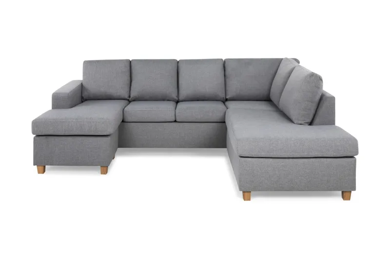 Crazy 4-sits Högervänd U-formad Large Soffa med Divan och Schäslong i Tyg - Grå (Art.nr 155667) — Grå
