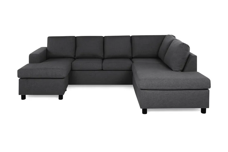 Crazy 4-sits Högervänd U-formad Small Soffa med Divan och Schäslong i Tyg - Mörkgrå (Art.nr 139128) — Mörkgrå