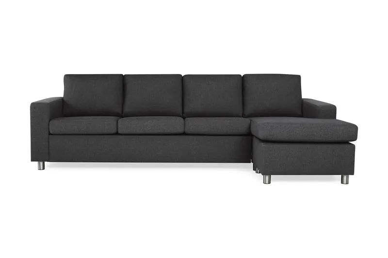 Crazy 4-sits Vändbar L-formad Divansoffa i Tyg - Antracit (Art.nr 138942) — Antracit