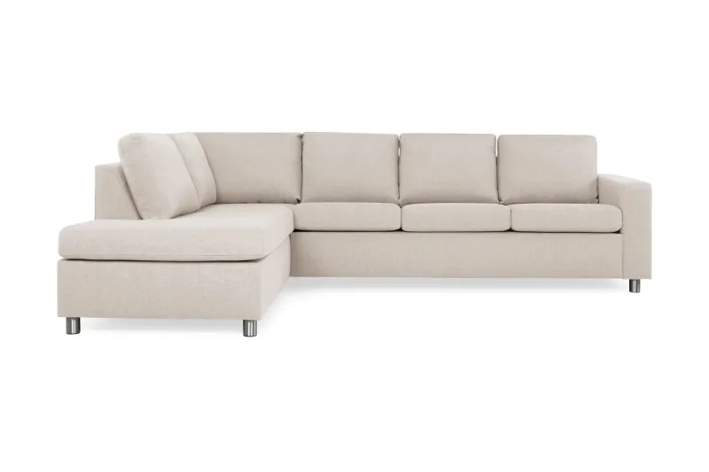 Crazy 4-sits Vänstervänd L-formad Schäslongsoffa i Tyg - Beige (Art.nr 139203) — Basic Home