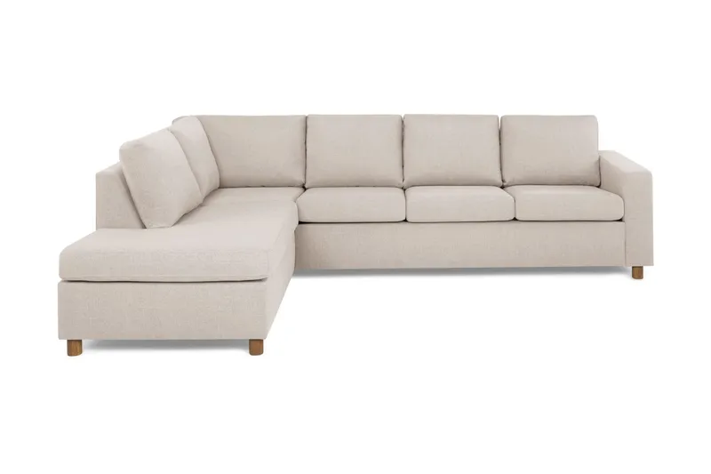 Crazy 4-sits Vänstervänd L-formad Schäslongsoffa i Tyg - Beige (Art.nr 138981) — Basic Home
