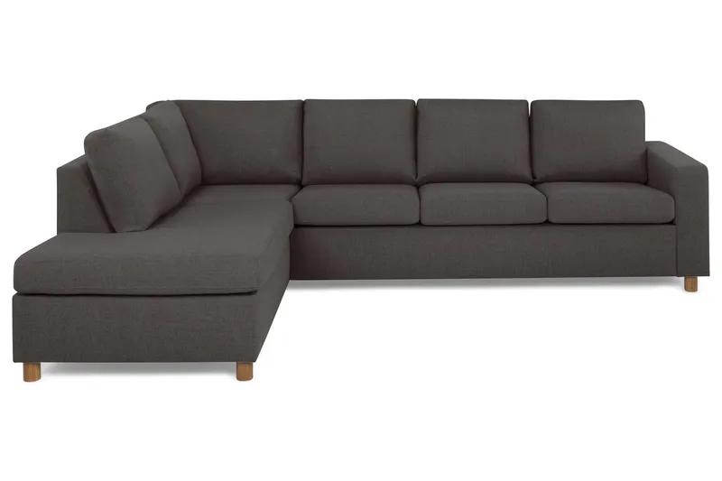 Crazy 4-sits Vänstervänd L-formad Schäslongsoffa i Tyg - Mörkgrå (Art.nr 139204) — Mörkgrå