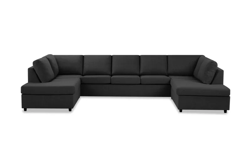 Crazy 5-sits U-formad Soffa med dubbelschäslong i Tyg - Antracit (Art.nr 155497) — Antracit