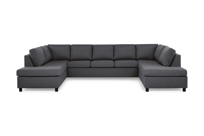 Crazy 5-sits U-formad Soffa med dubbelschäslong i Tyg - Mörkgrå (Art.nr 138931) — Mörkgrå