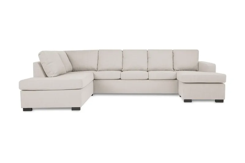 Crazy 5-sits Vänstervänd U-formad Soffa med Divan och Schäslong i Tyg - Beige (Art.nr 1792215) — Basic Home
