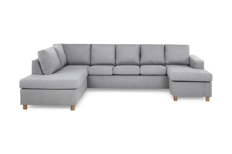 Crazy 5-sits Vänstervänd U-formad Soffa med Divan och Schäslong i Tyg - Grå (Art.nr 139365) — Grå