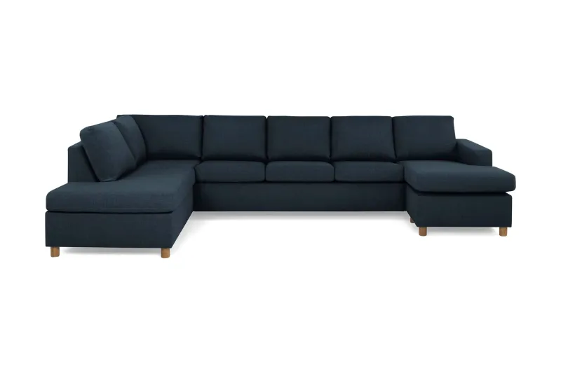 Crazy 5-sits Vänstervänd U-formad X-Large Soffa med Divan och Schäslong i Tyg - Blå (Art.nr 139062) — Blå