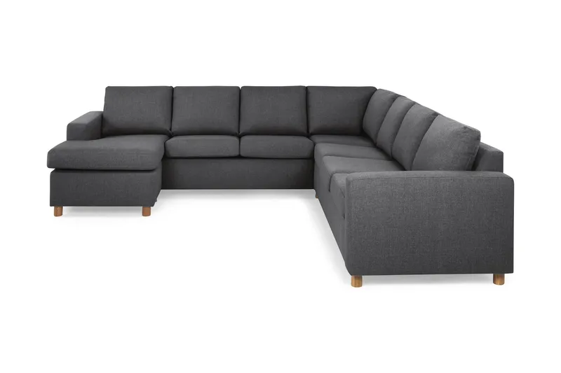 Crazy 6-sits Vänstervänd U-formad Large Hörnsoffa med divan i Tyg - Mörkgrå (Art.nr 139246) — Basic Home